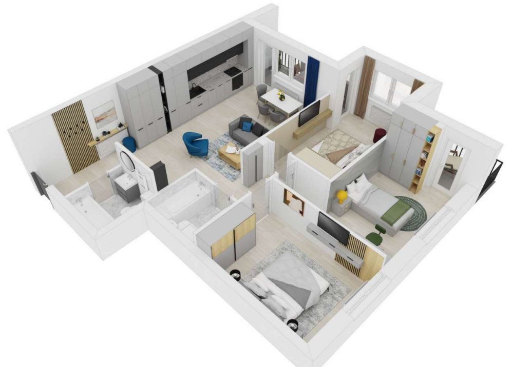 Apartament INTABULAT LA CHEIE, 4 camere, Sibiu - Schiță 13