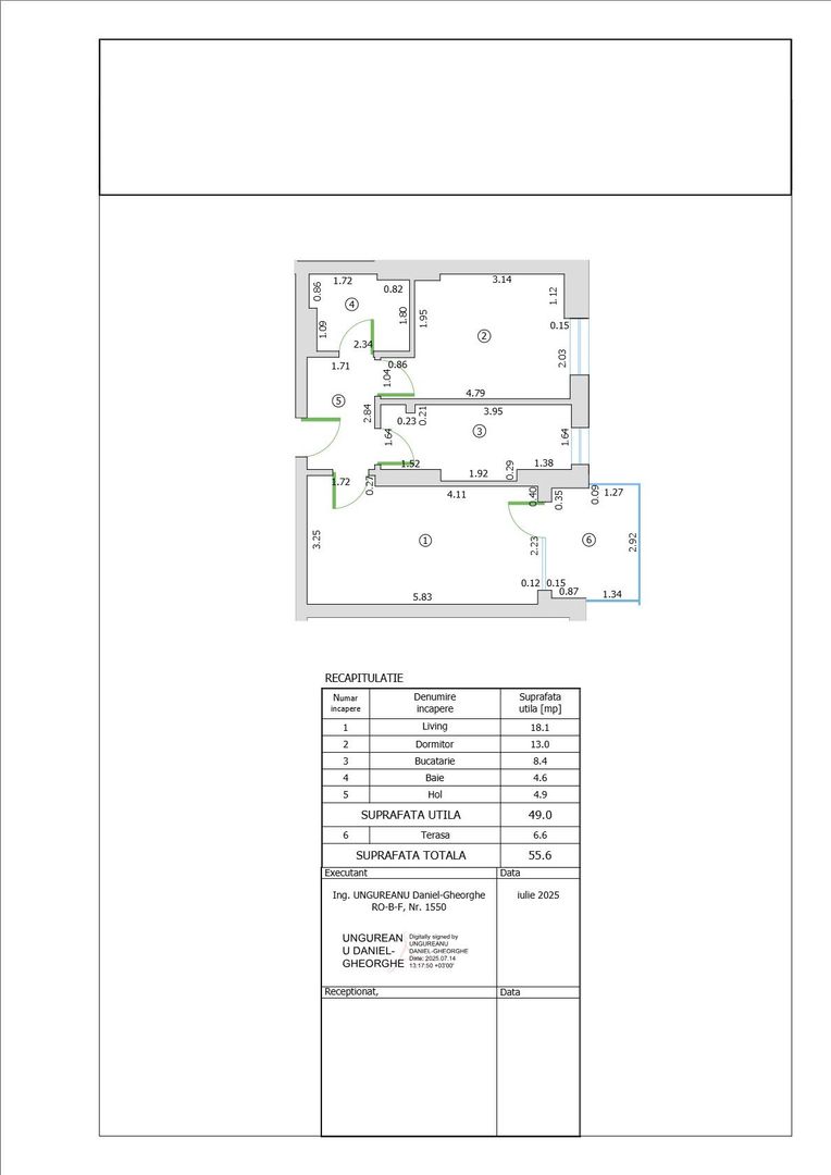 Apartament nou, luminos, cu vedere panoramică - Schiță 7