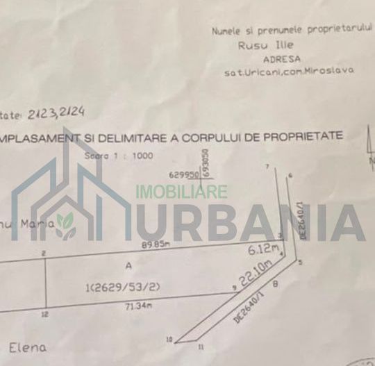 Teren intravilan 1500 mp, 100 EUR/mp, Miroslava, acces din Strada Ioan Vodă cel Viteaz - Poză 1