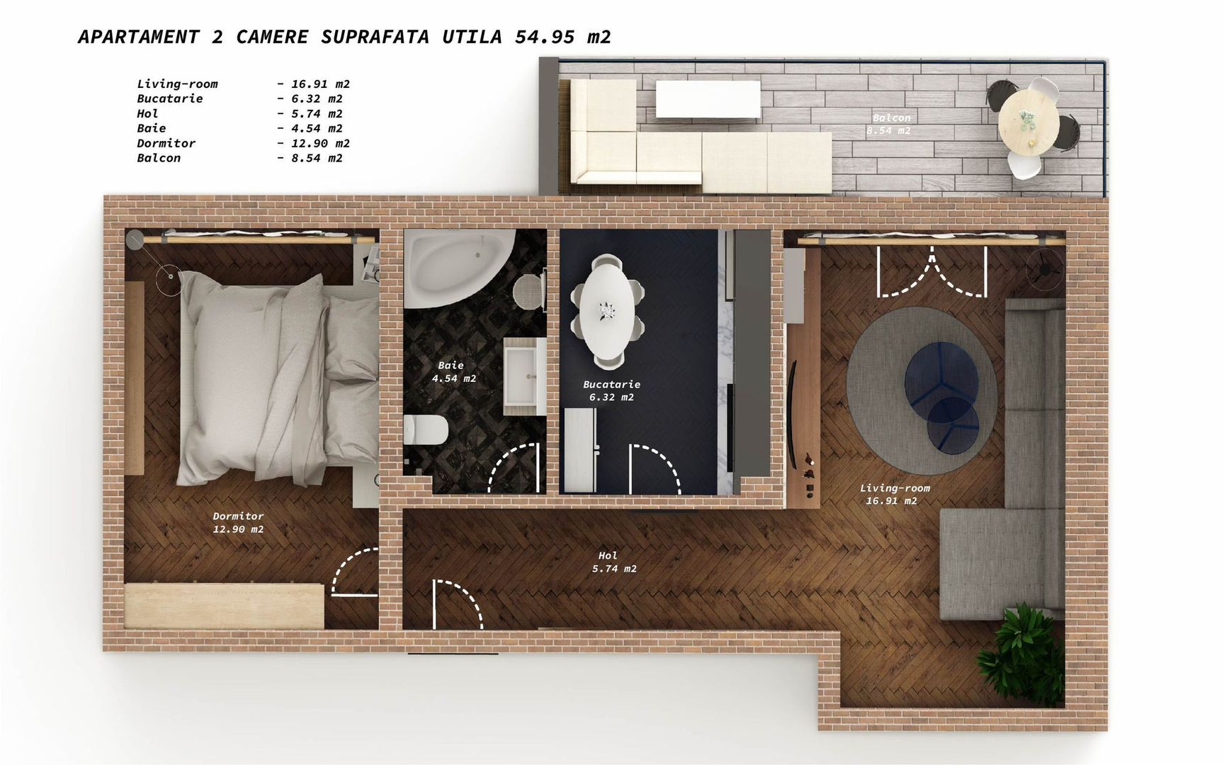 AP. 2 CAMERE STEJARULUI, LOC PARCARE, BLOC NOU, MOBILAT, COMISION 0% - Schiță 12