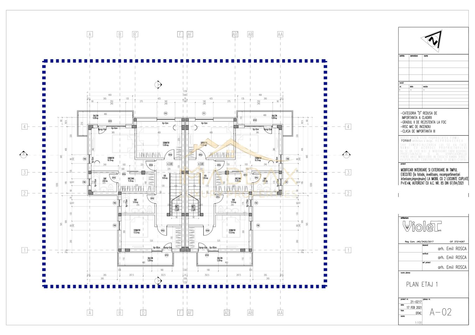 Vil de tip Duplex *P+1E+M* | 176 mp utili | mobilată complet | Chitila - Schiță 62