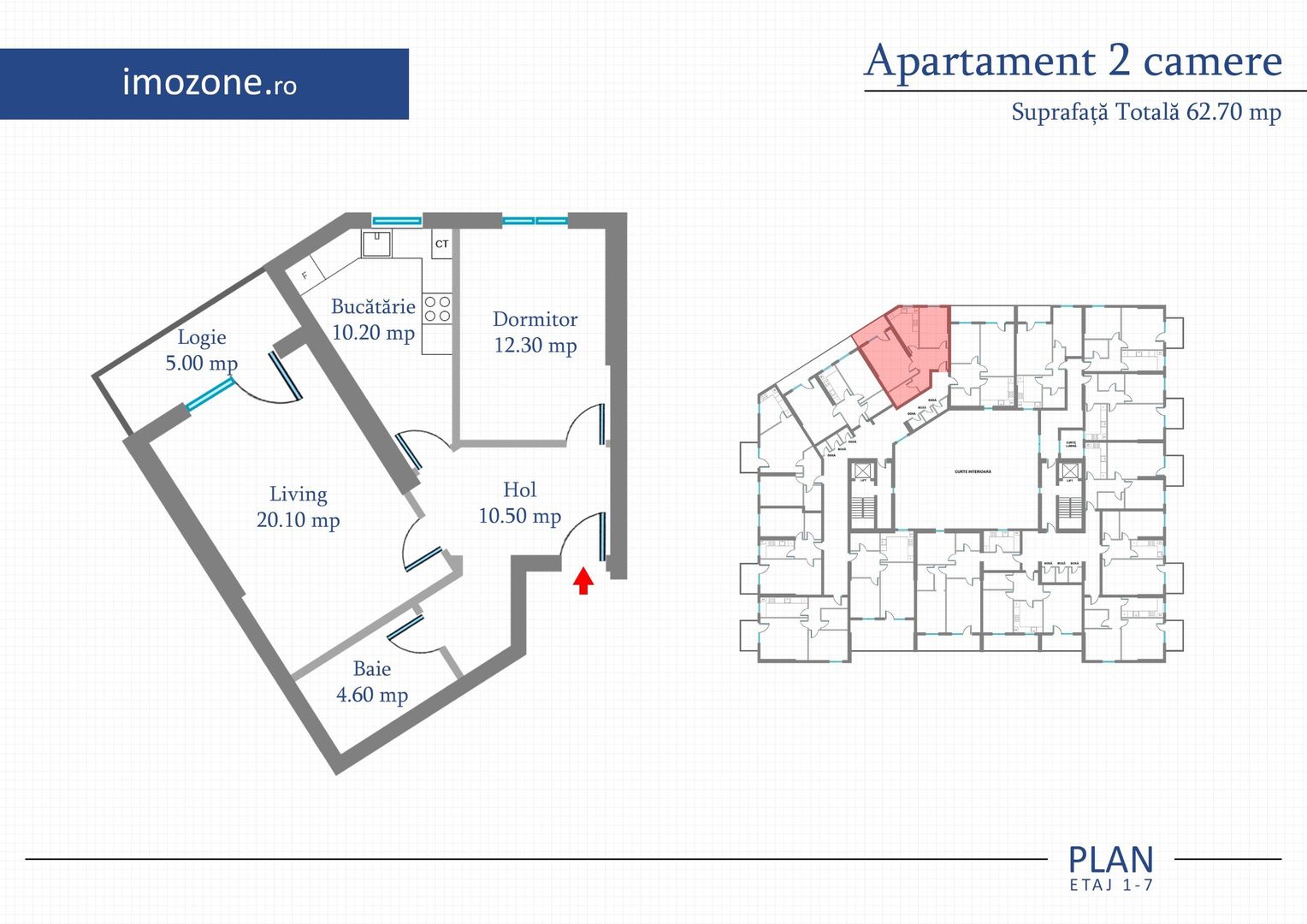 MILITARI-PRECIZIEI-METROU-2 CAMERE, 62.7 MP, DEC, BUCATARIE INCHISA, COMISION 0% - Poză 7
