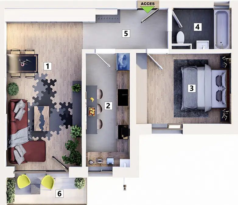 Apartament 2 camere cu loc de parcare inclus - Poză 19
