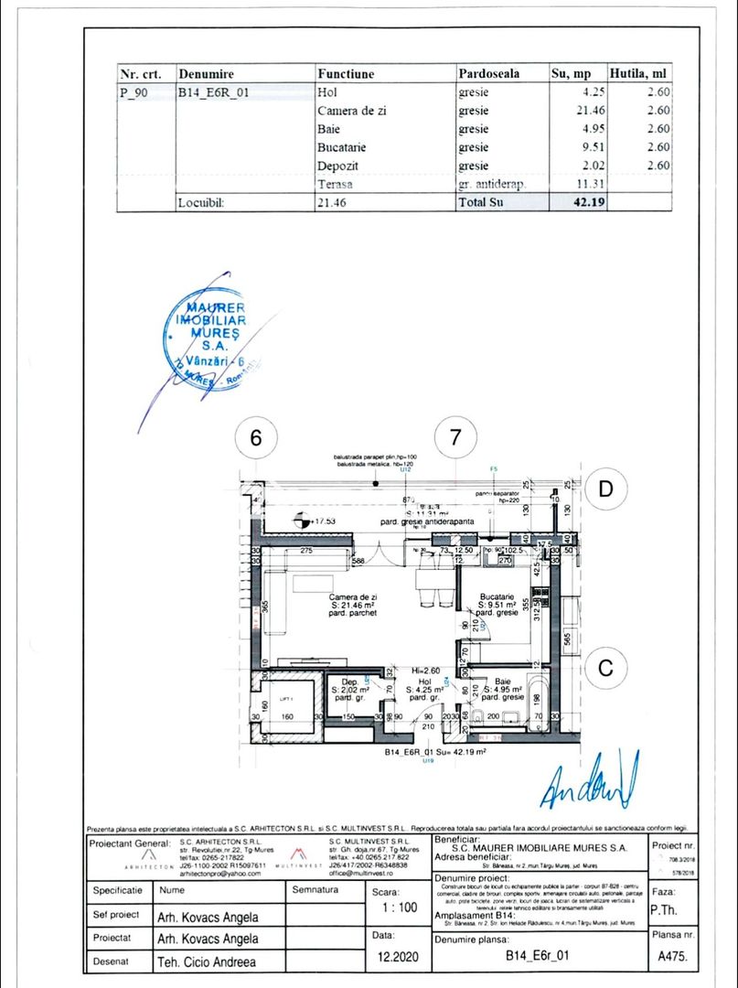 Apartament 1 camera in Bloc NOU,43mp.parcare, boxă la subsol - Poză 15