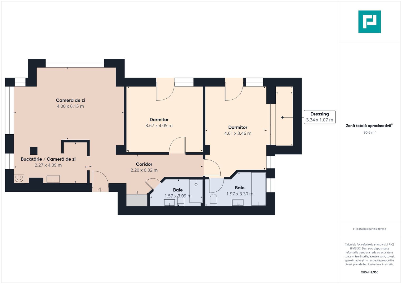 Apartament 3 camere, 2 băi, curte și parcare | Otopeni – Odăi - Poză 8