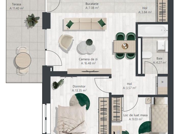 Apartament finalizat cu 3 camere | Denya Forest - Schiță 11