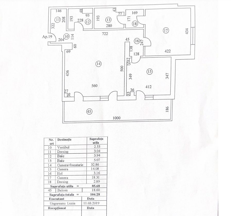 3 camere 87 MP  +TERASA 18.6 || HERASTRAU - Schiță 13