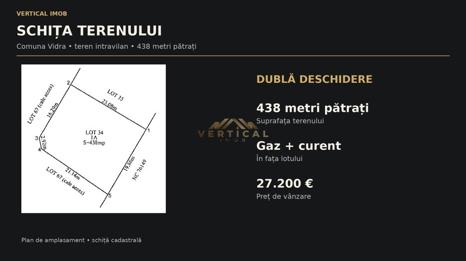 Teren intravilan Vidra, 438 mp | Dublă deschidere | Gaz și curent - Poză 4