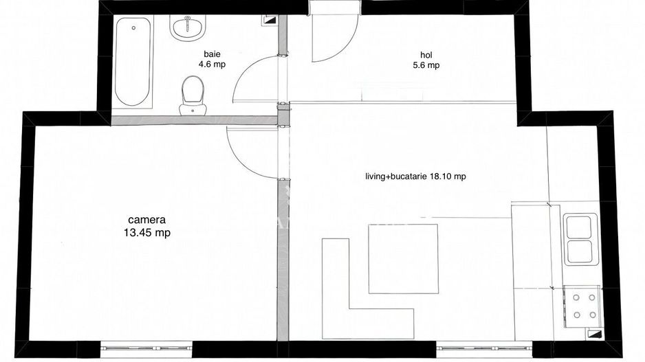 Apartament semidecomandat cu 2 camere la cheie, cartier Marasti - Poză 11