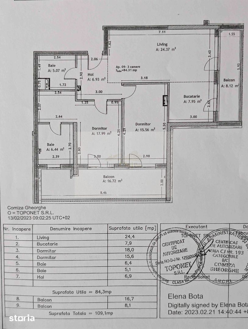 Vanzareu 3 camere, 2 băi și 2 terase | Zorilor – Golden Tulip- parcare - Poză 17