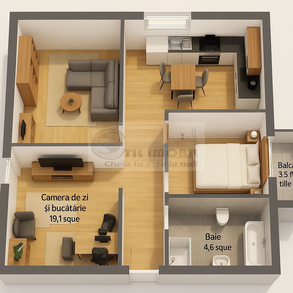 Apartament 2 camere •Finisat modern•Parcare inclusă 0% Comision - Poză 5