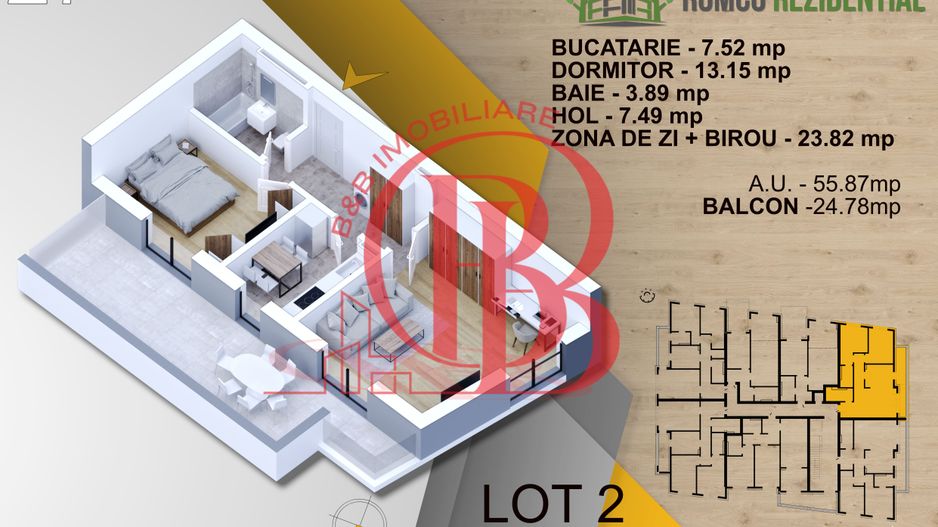 2 camere cu Terasa Titan Pallady- panouri solare -tehnologie  NovingAIR - Schiță 2