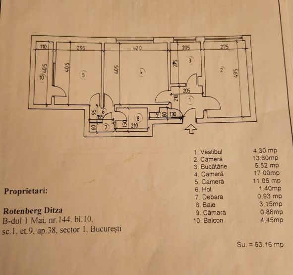 3 camere| Piata Domenii -Ion Mihalache - Schiță 20