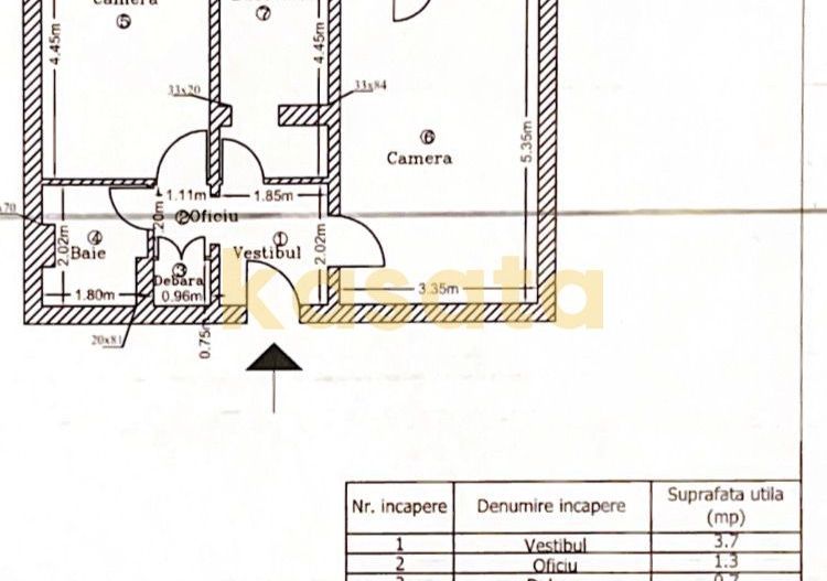Apartament 2 camere de închiriat | Pajura | Aproape de metrou - Schiță 11