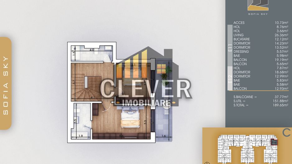 Duplex 5 camere, etaj 11/12,  700m Metrou Teclu - Pallady - Poză 5