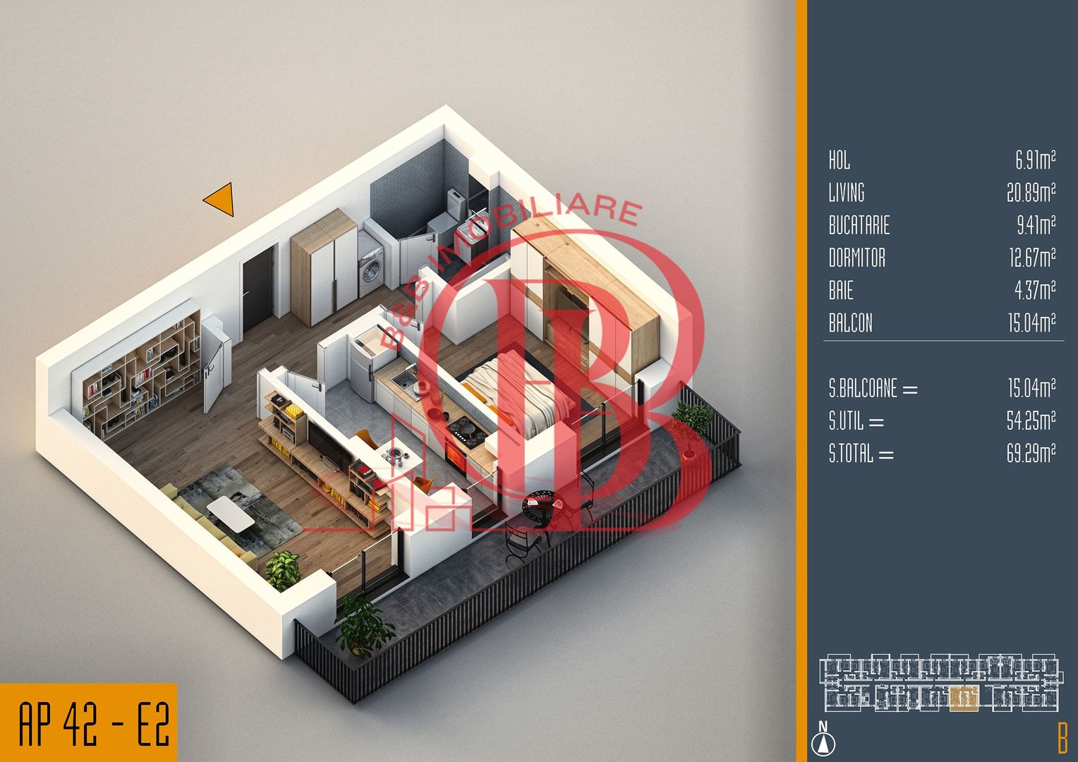 Oferta Lansare 2 camere proiect nou Pallady - Schiță 1