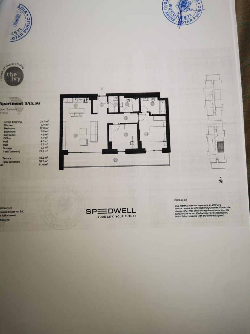 Apartament 3 camere - Complex The Ivy - loc parcare - Poză 18