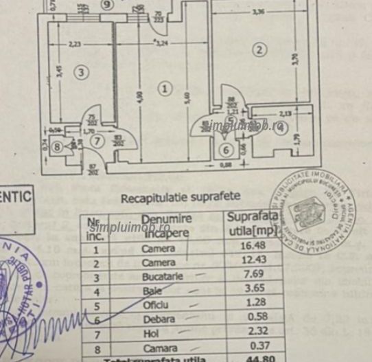 Metrou Obor mobilat etaj intermediar 2 camere - Schiță 8
