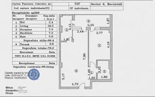 2 Camere Premium 76 mp Smart Lujerului Etaj 6/7 Terasă Mare+Boxa - Poză 6