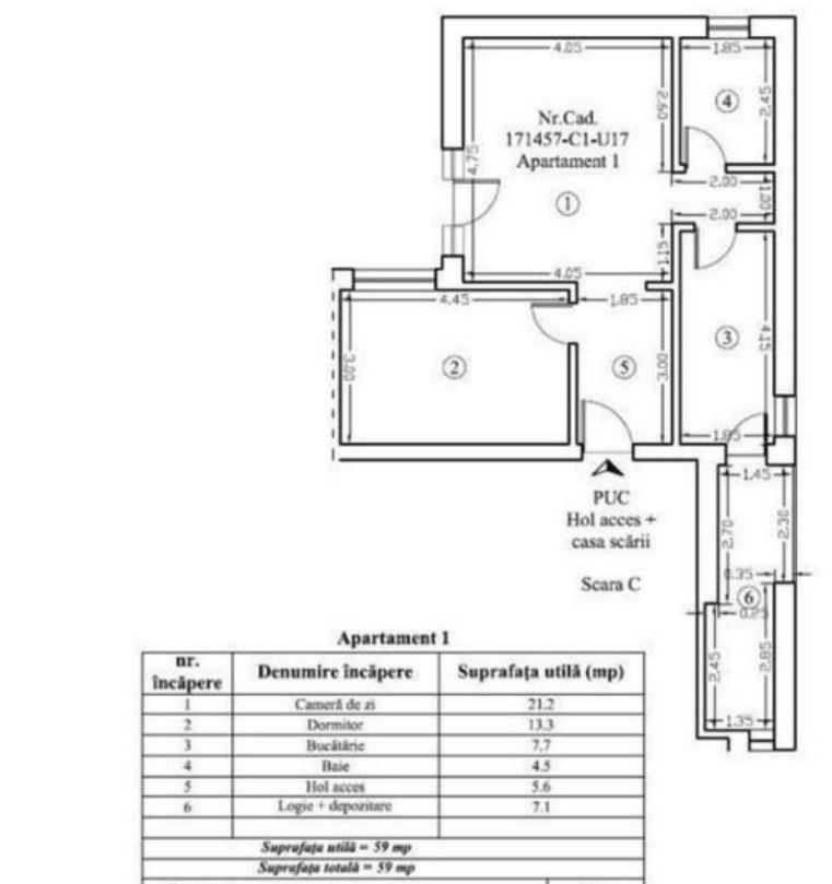 Zona Coresi, 2 camere ,59 mp,  cu grădină proprie și  loc de parcare. - Poză 11