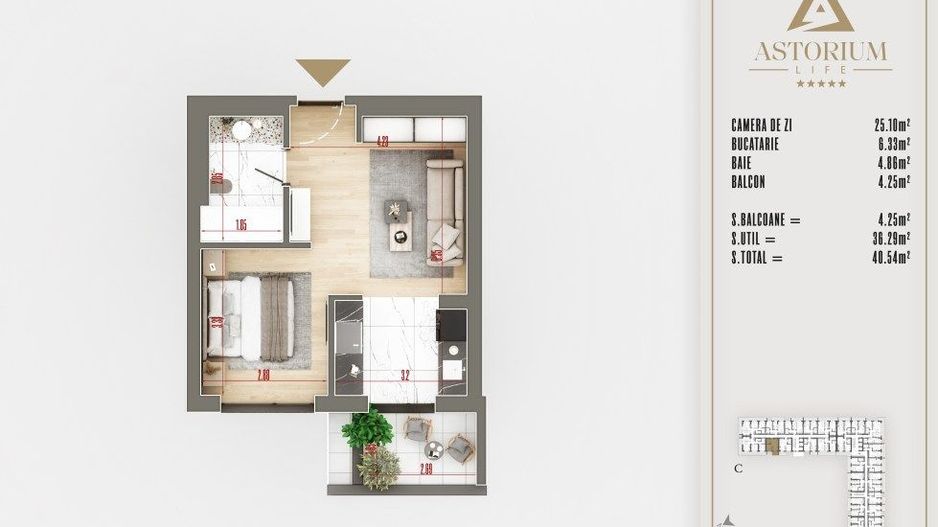 GARSONIERA // PREMIUM// IZOLATIE FONICA/ TITAN PALLADY - Poză 2