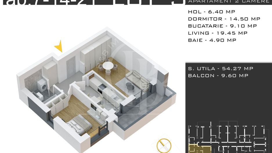 2 camere decomandat -Theodor Pallady-Metrou Nicolae Teclu - Schiță 12