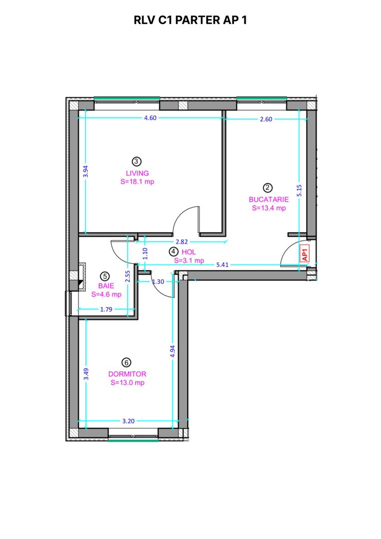 Apartament 2 camere cu bucatarie inchisa si gradina - Selimbar zona Lidl. - Schiță 4