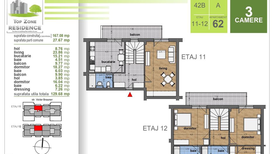 DUPLEX 3CAM. IN BLOC FINALIZAT / LINGA SCOALA BRAUNER, METROU! - Poză 2