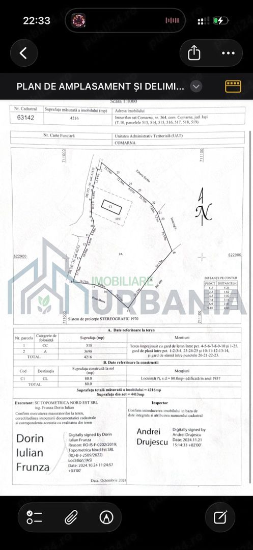 Teren intravilan de vanzare in Comarna, 4200 mp, asfalt si curent la limita, 20 km de Iasi - Poză 4