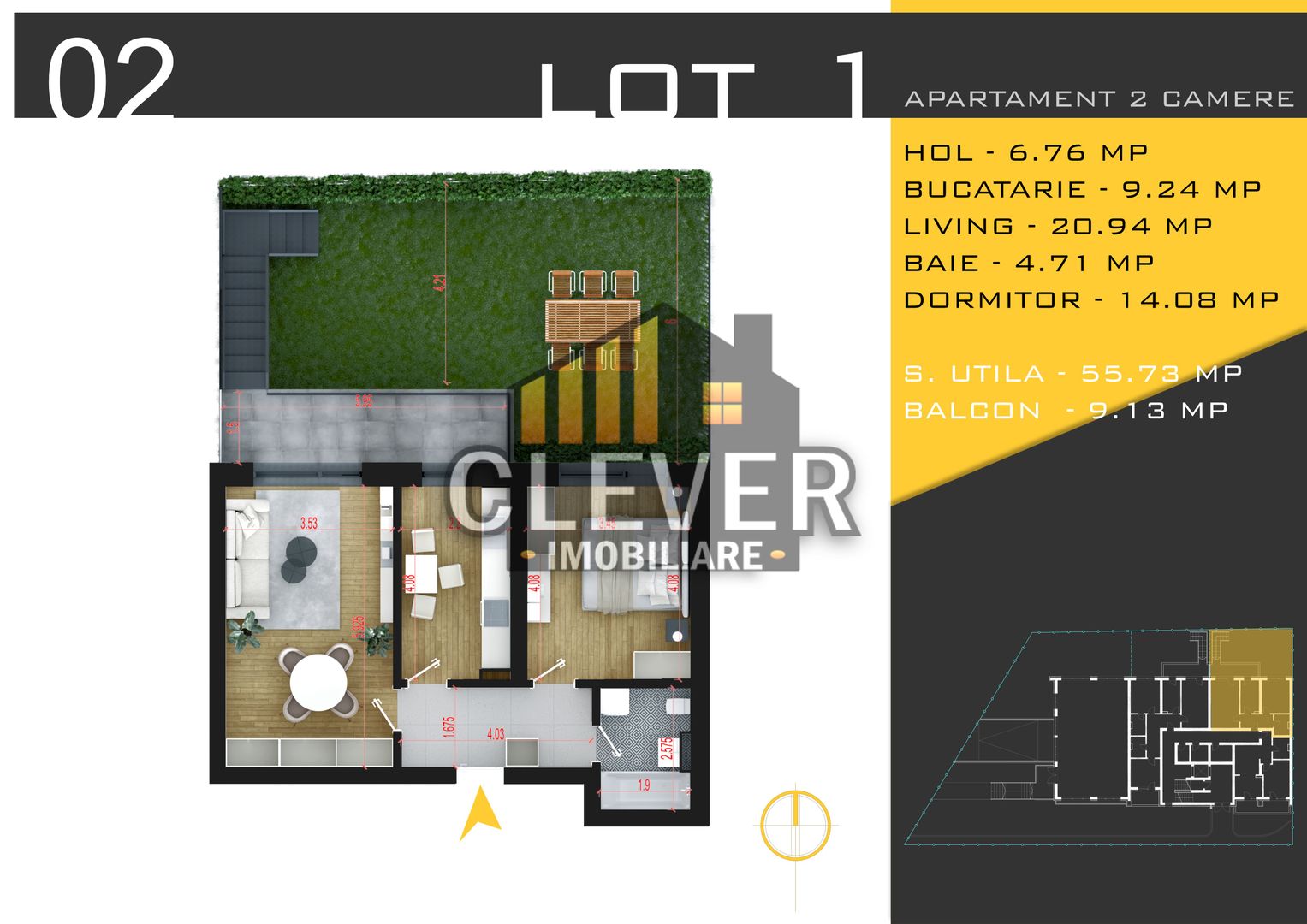 Apartament 2 Camere + Grădină Proprie 63mp | Pallady | Comision 0% - Poză 1