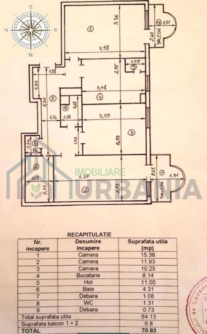 Apartament 3 camere, ultracentral, Târgu Cucu, 71 mp, mobilat și utilat complet - Poză 8
