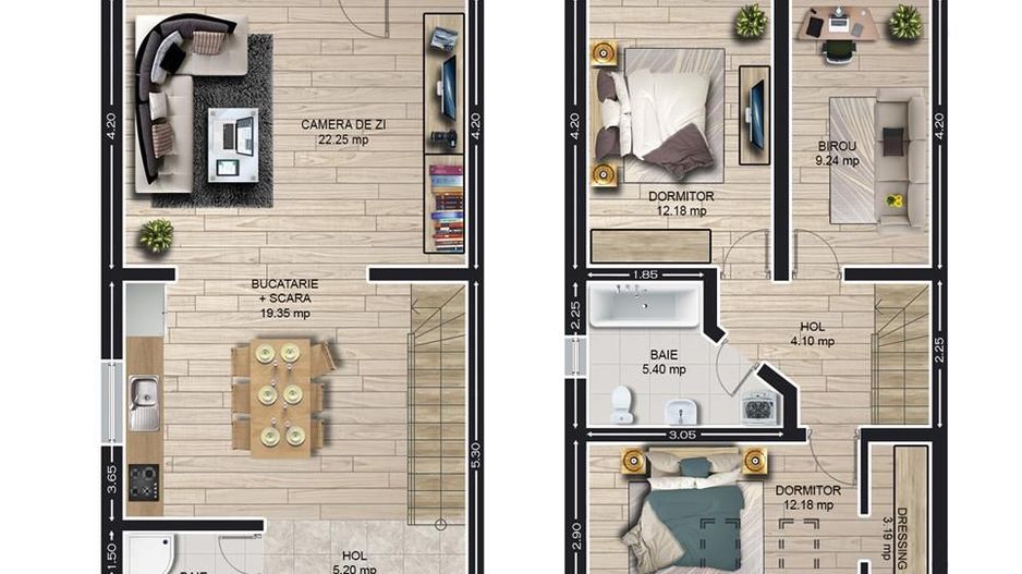 Casa la pret de apartament Cartier Izvor Tarlungeni Brasov - Schiță 3