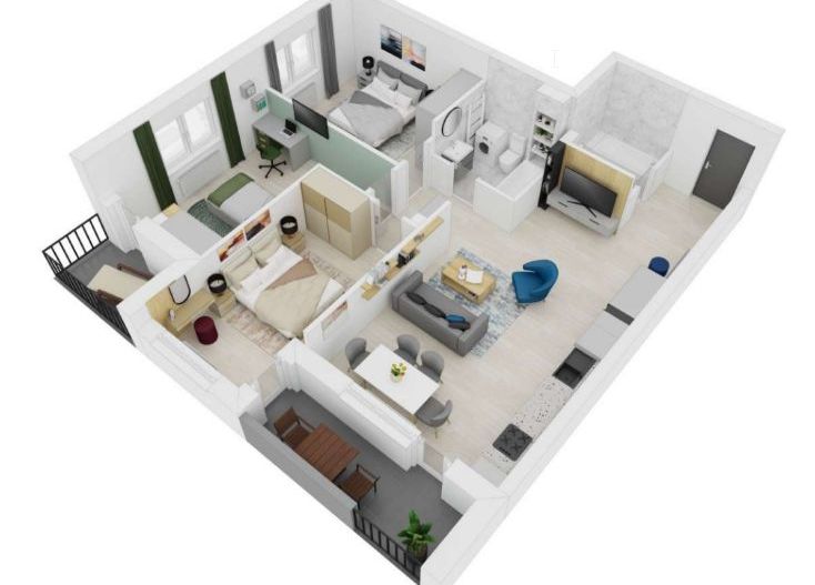 Apartament INTABULAT LA CHEIE, 4 camere, Sibiu - Schiță 12