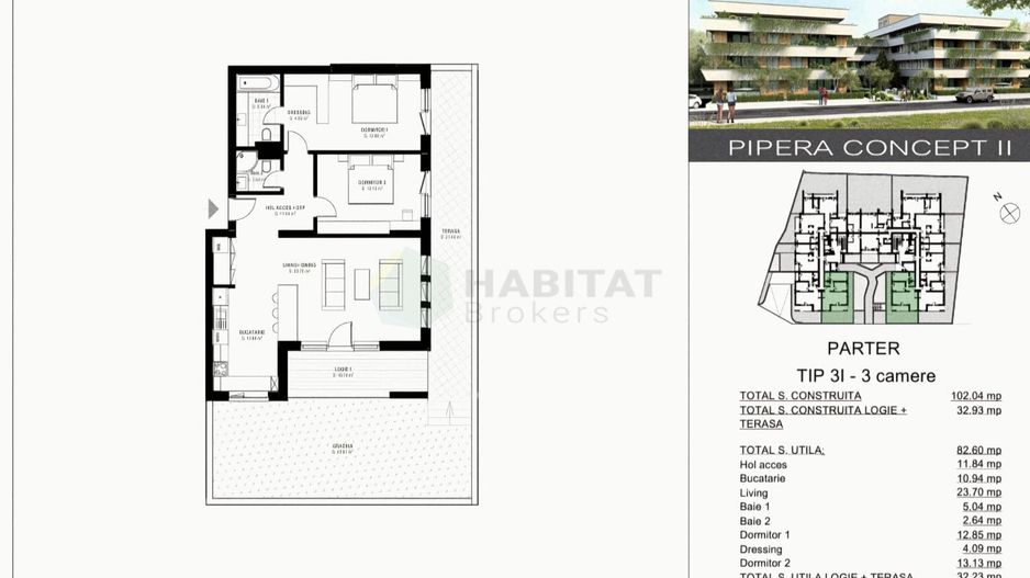 Apartament 3 camere parter | Grădină + terasă 32 mp | PIPERA CONCEPT II | Lux | - Poză 2