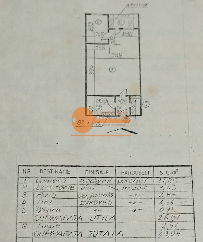 Garsonieră renovată – Titan / 800 m de metrou - Schiță 1