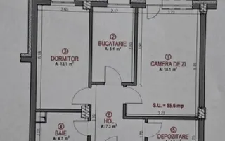 Apartament 2 camere decomandat în Terra, Florești – gata de mutare - Schiță 11