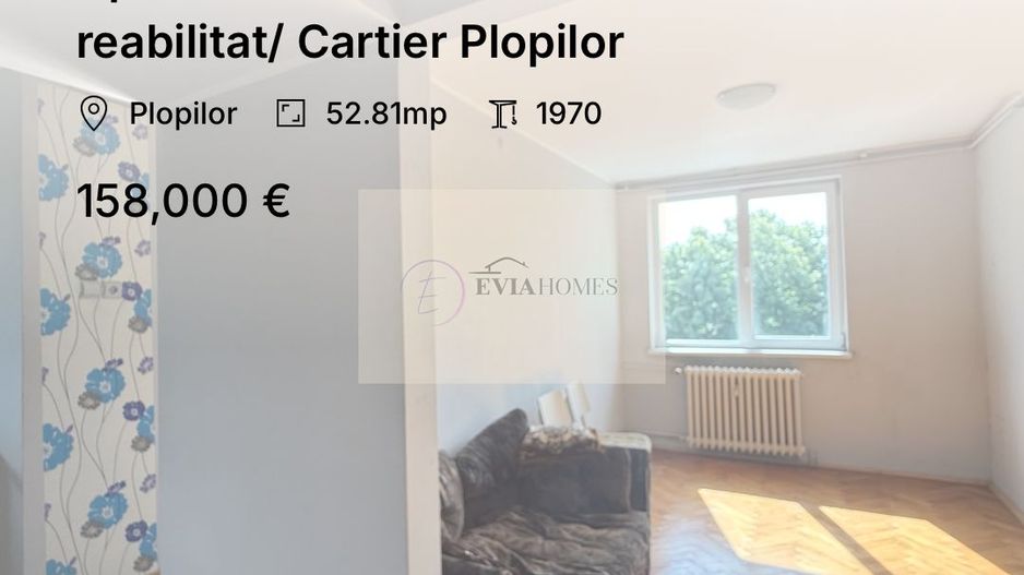 Apartament cu 3 camere / bloc reabilitat/ Cartier Plopilor - Poză 1