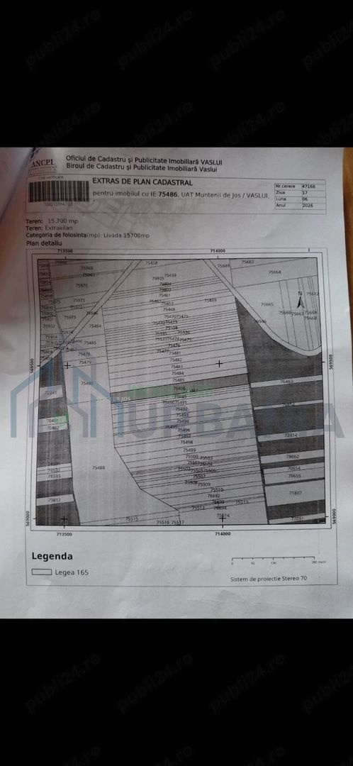 Livadă pe rod de 1570 mp, cu acces facil, în Muntenii de Jos, județul Vaslui - Poză 1
