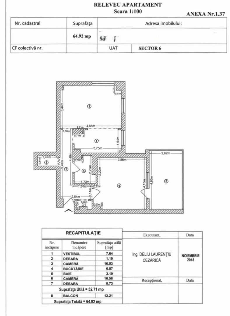 Apartament 2 camere | Decomandat | M. Lujerului | 1980 - Schiță 23