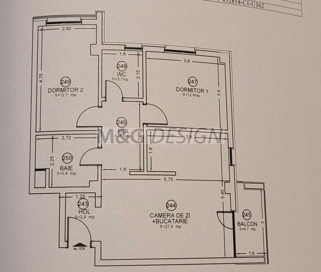 Apartament 3 camere Soarelui bloc nou etaj 1 - Schiță 7