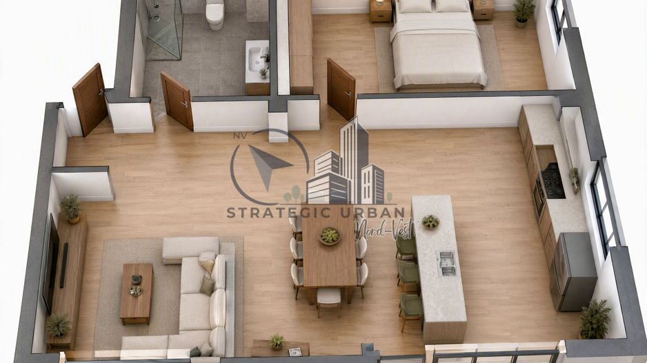 Apartament 2 camere, nou, finisat, mobilat și utilat complet - Poză 12