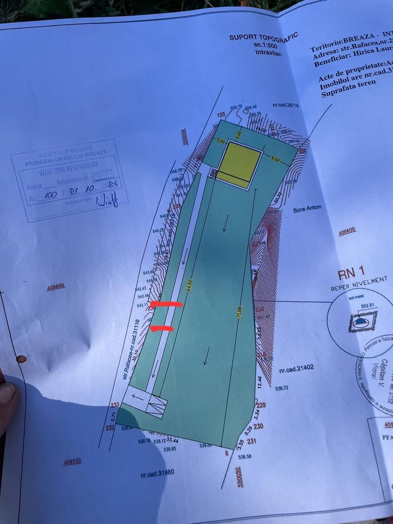 Teren intravilan 2440mp cu autorizație de construire și proiect ! - Poză 1