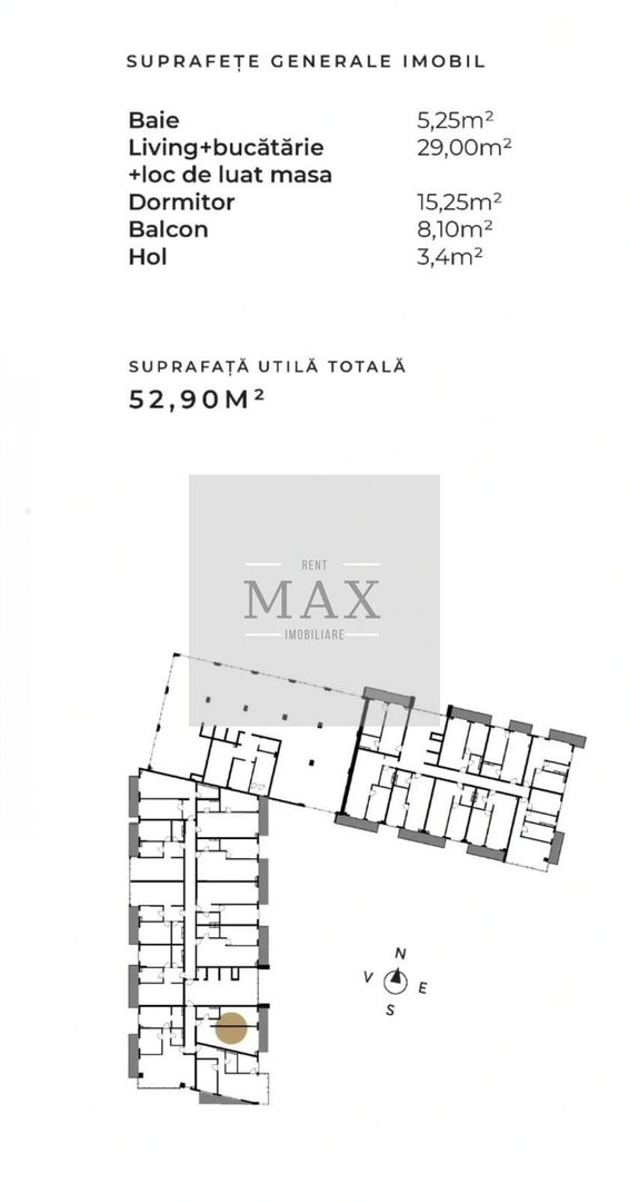 Apartament 2 camere de vânzare 52,90 mp Et.2 Mărăști Fabricii - Poză 2