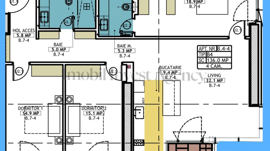 Apartament cu 4 camere de vanzare in Herastrau - Schiță 9