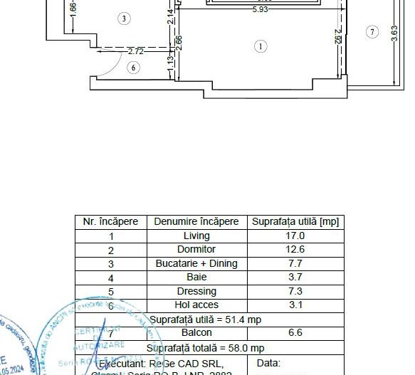 2 CAMERE + BOXA || UPSITE || CALEA FLOREASCA - Schiță 14
