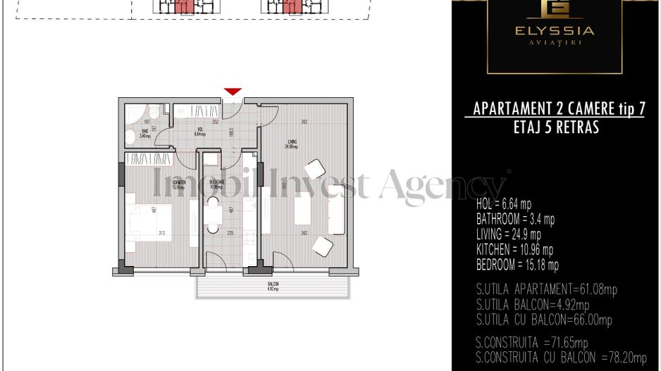 Apartament 2 Camere-Ansamblul Elyssia Aviatiei. - Poză 4