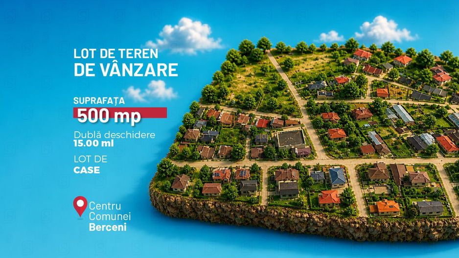 Teren de vanzare, 495 mp, dubla deschidere - Comuna Berceni, Ilfov - Poză 1