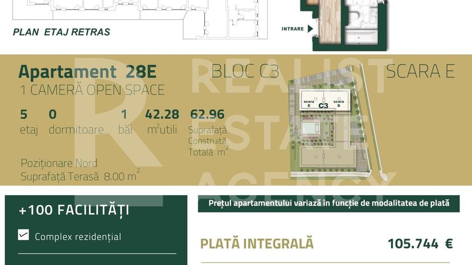 Vânzare, apartament, o cameră, zona Torontalului, Timișoara - Schiță 8