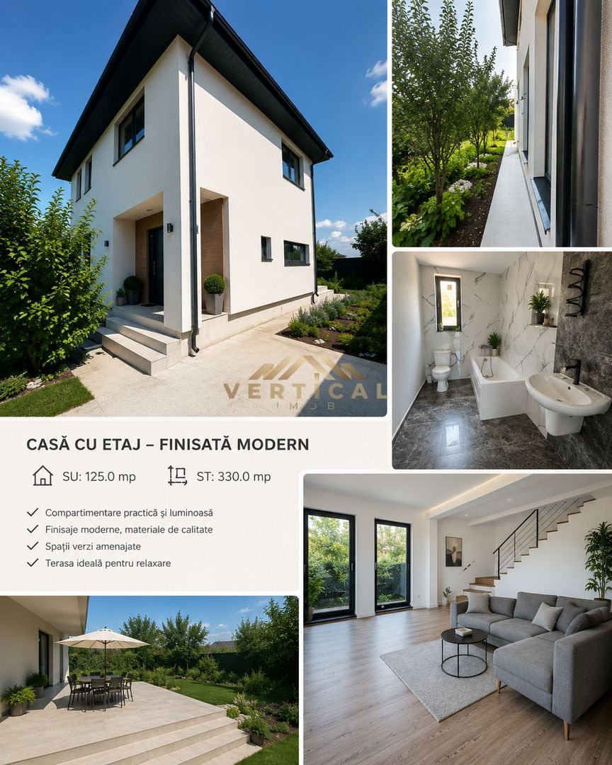 Casă Individuală P+1 | 125 mp Utili | Teren 330 mp | Design Modern - Poză 1