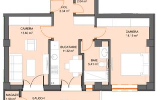 Apartament cu 2 camere si avans doar 5% - zona Doamna Stanca - Sibiu - Schiță 5